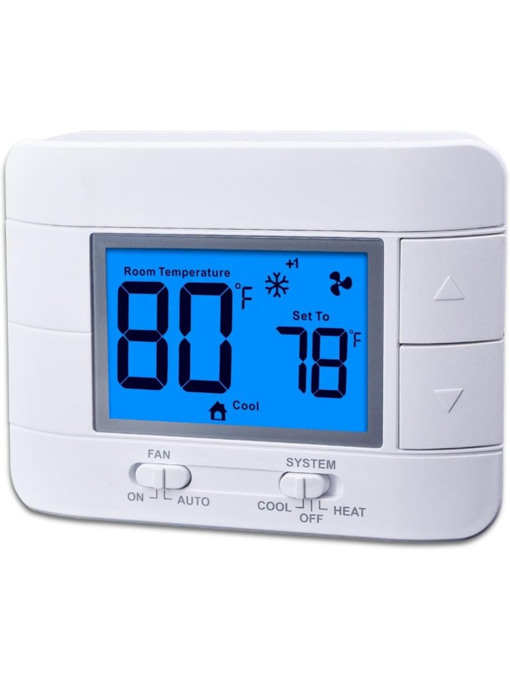 Non-Programmable Home Thermostat - Multi-Stage 2H/2C, Large LCD Display